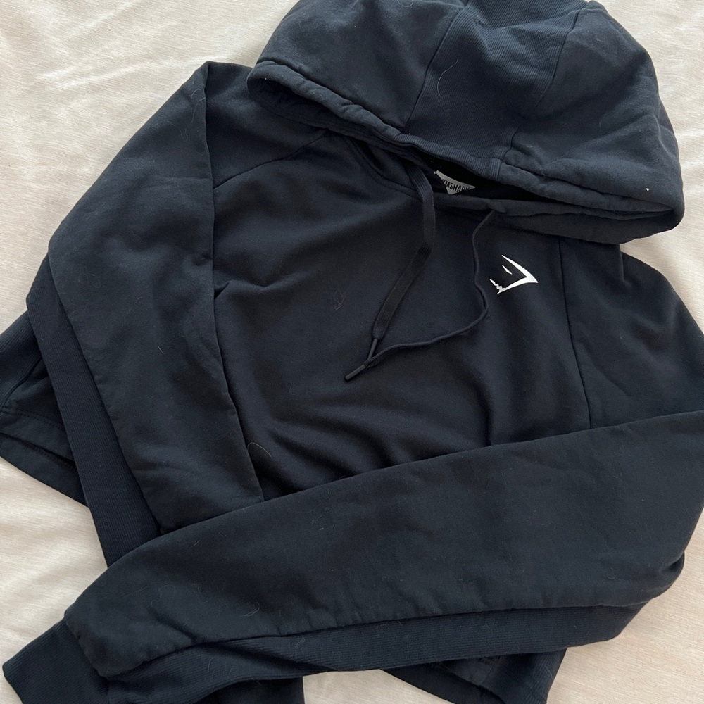 Gymshark Training Black Cropped Hoodie